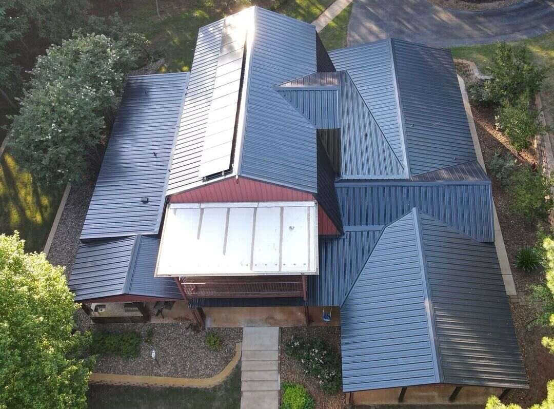 new metal roofing installation